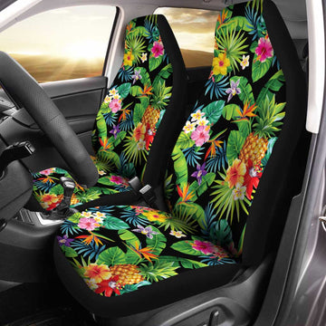 Hawaiian Car Seat Covers Custom Pineaple Tropical Flower Car Accessories - Gearcarcover - 1