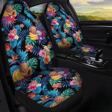 Hawaiian Car Seat Covers Custom Tropical Fruit And Flower Car Accessories - Gearcarcover - 1