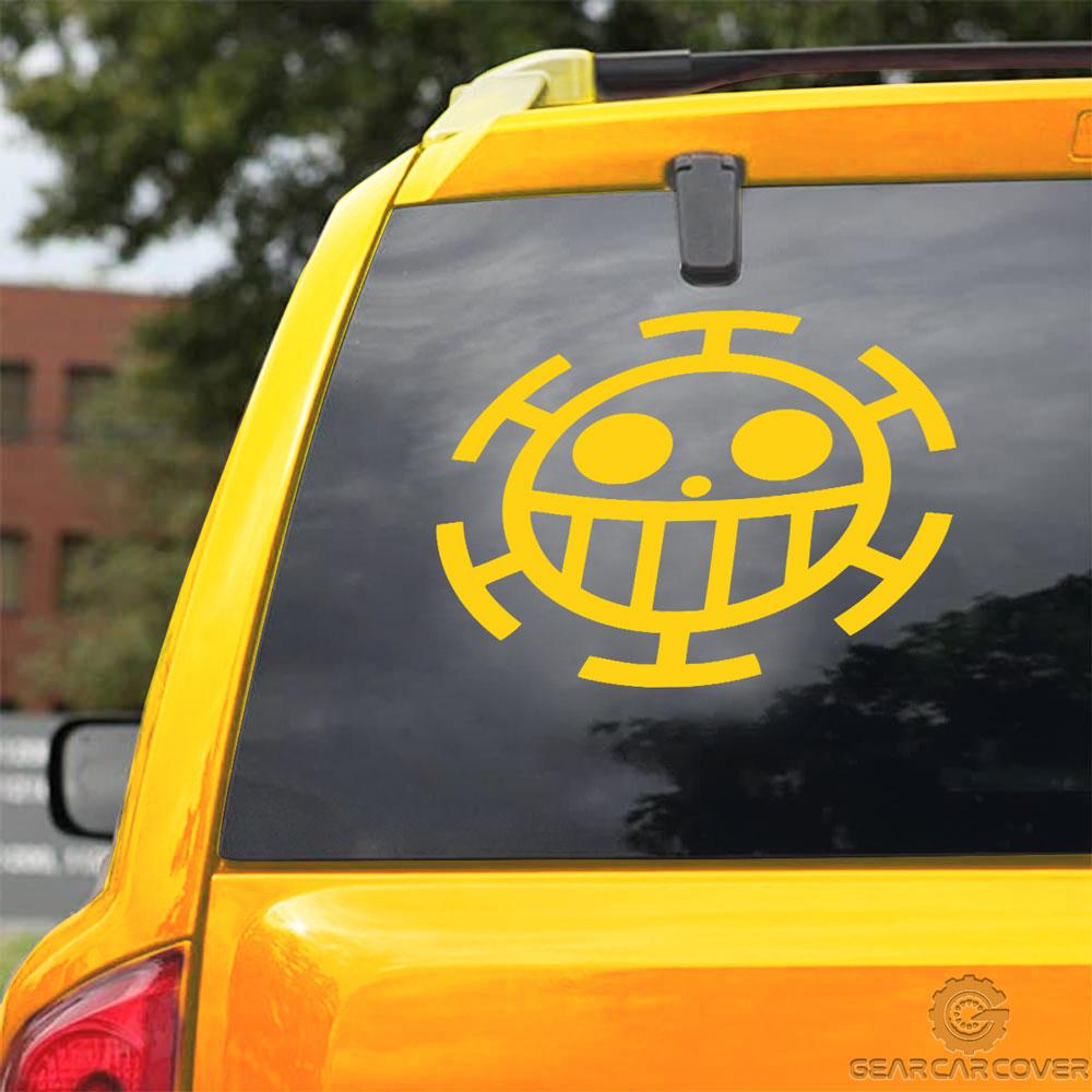 Heart Pirates Flag Car Sticker Custom One Piece Anime Car Accessories - Gearcarcover - 3