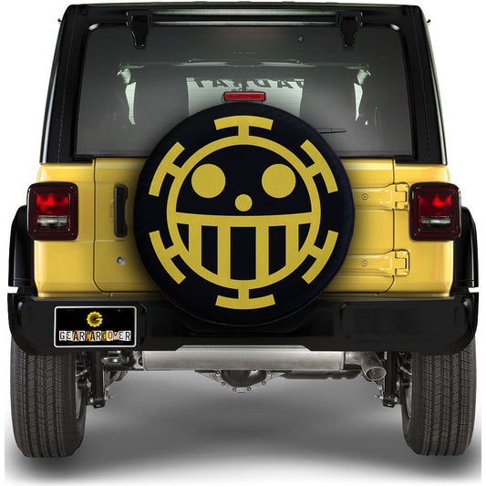 Heart Pirates Flag Spare Tire Covers Custom One Piece Anime Car Accessories - Gearcarcover - 1