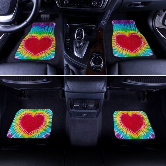 Heart Tie Dye Car Floor Mats Custom Hippie Car Accessories - Gearcarcover - 2