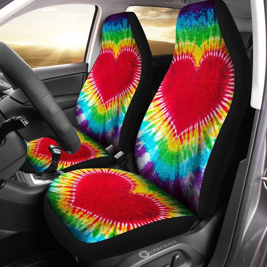 Heart Tie Dye Car Seat Covers Custom Hippie Car Accessories - Gearcarcover - 2
