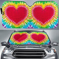 Heart Tie Dye Car Sunshade Custom Printed Hippie Car Accessories - Gearcarcover - 1