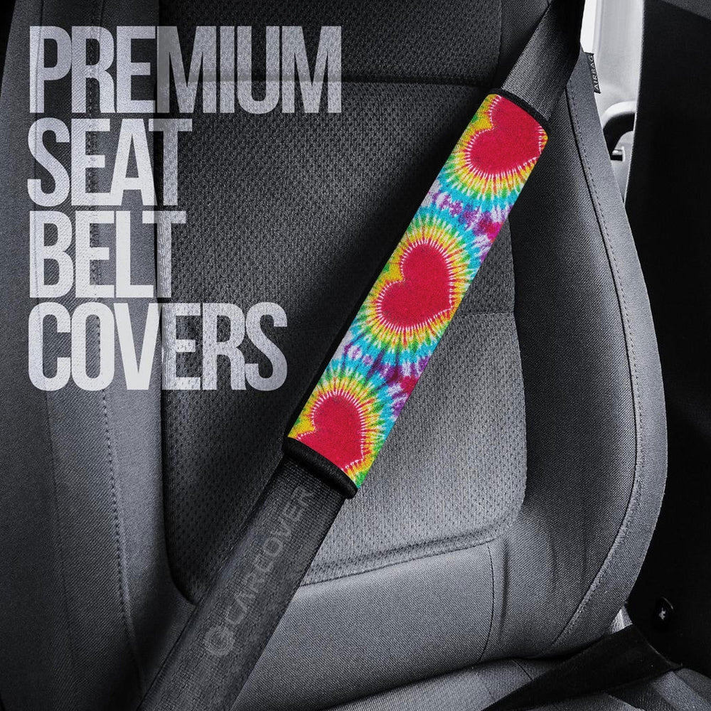 Heart Tie Dye Seat Belt Covers Custom Hippie Car Accessories Gifts - Gearcarcover - 3