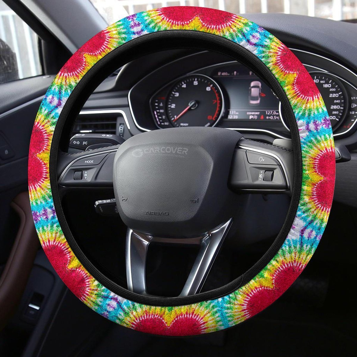 Heart Tie Dye Steering Wheel Covers Custom Hippie Tie Dye Hippie Car Accessories - Gearcarcover - 2