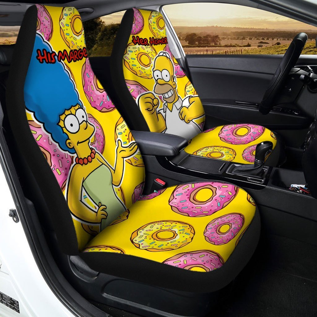 Her Homer and His Marge Car Seat Covers Custom Simpsons Car Accessories - Gearcarcover - 2