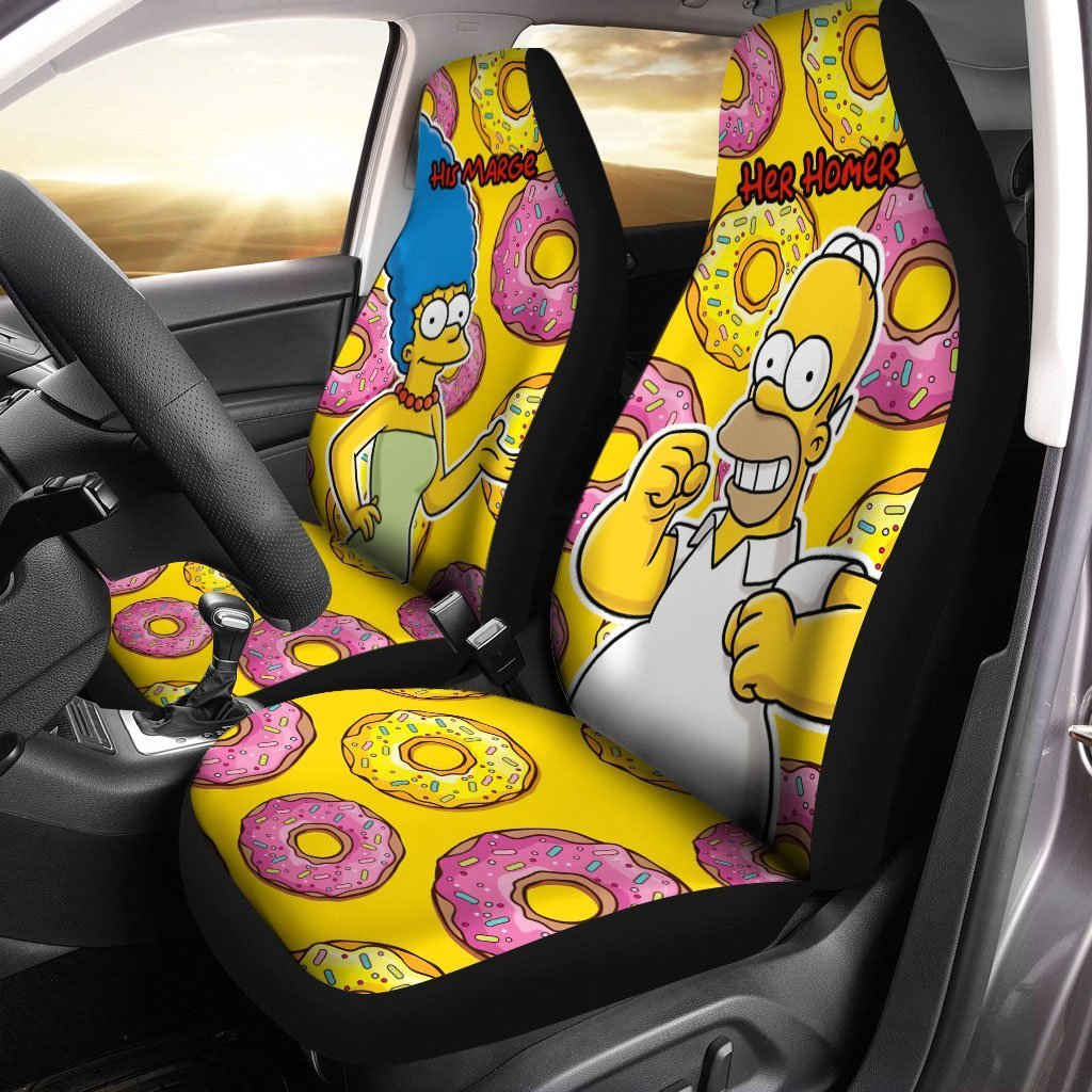 Her Homer and His Marge Car Seat Covers Custom Simpsons Car Accessories - Gearcarcover - 1