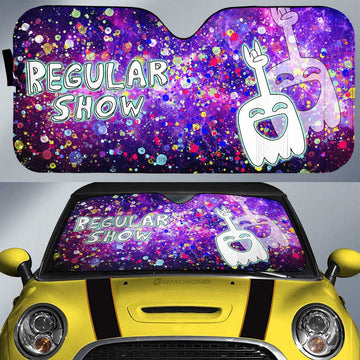 Hi Five Ghost Car Sunshade Custom Regular Show Cartoon - Gearcarcover - 1