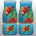 Hibiscus Plumeria Flower Turtle Car Floor Mats Custom Sea Animal Car Accessories - Gearcarcover - 2
