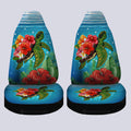 Hibiscus Plumeria Flower Turtle Car Seat Covers Custom Sea Animal Car Accessories - Gearcarcover - 4