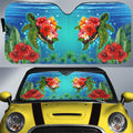 Hibiscus Plumeria Flower Turtle Car Sunshade Custom Sea Animal Car Accessories - Gearcarcover - 1