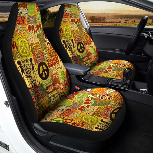 Hippie Car Seat Covers Custom Pattern Printed Car Accessories - Gearcarcover - 2