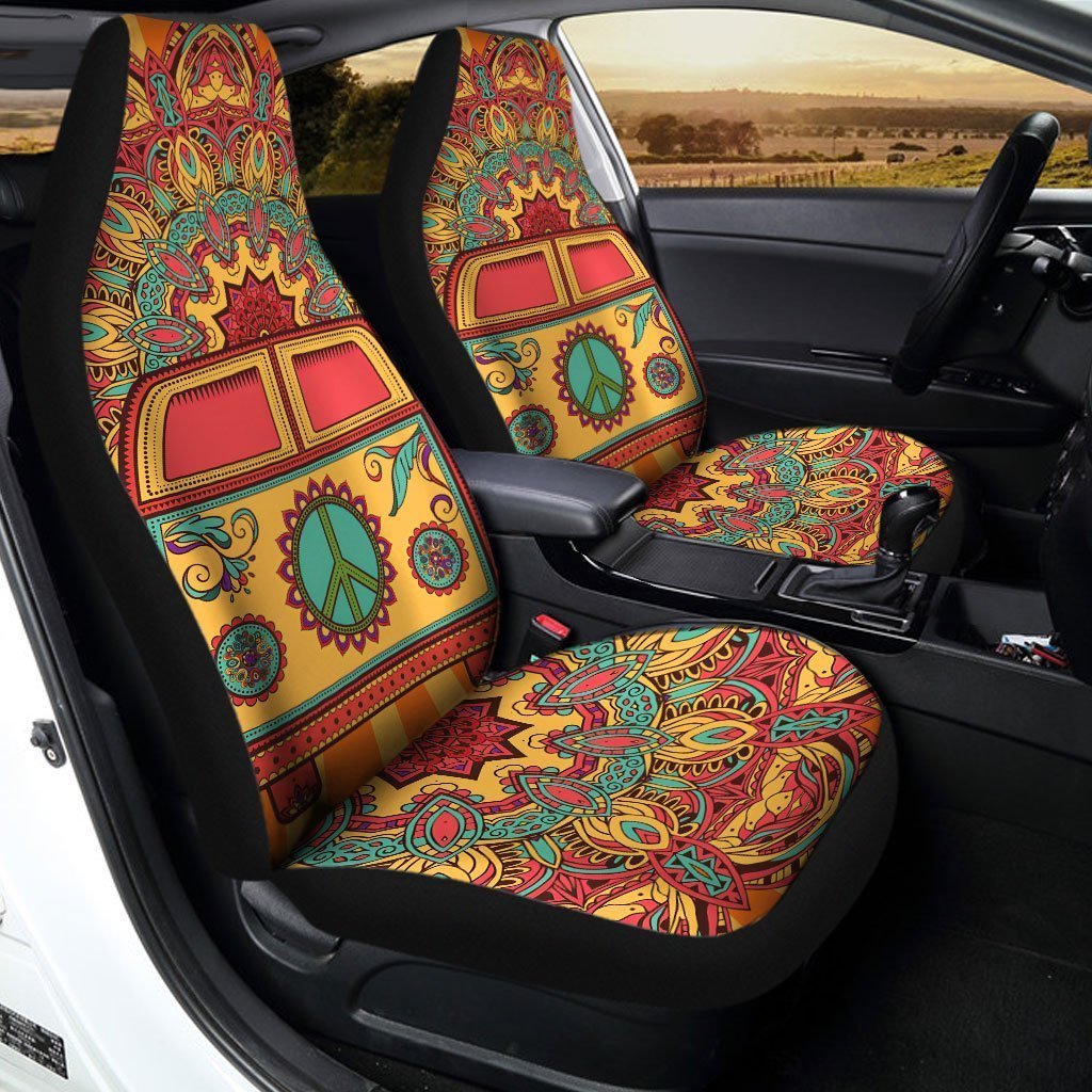 Hippie Car Seat Covers Van Car Peace Symbol Car Accessories - Gearcarcover - 2