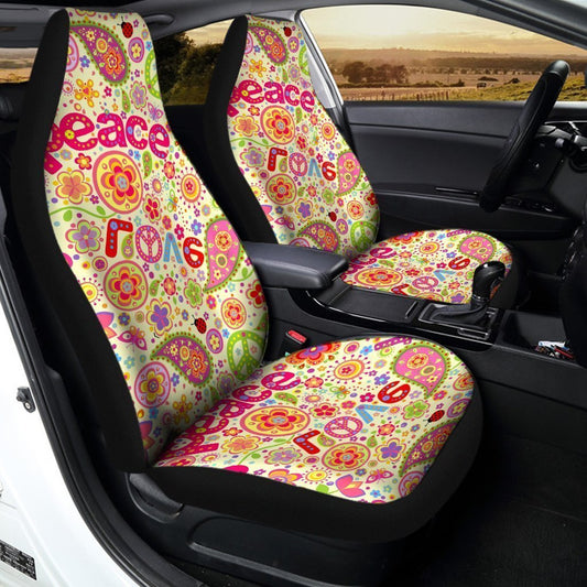Hippie Peace Car Seat Covers Custom Flower Hippie Car Accessories - Gearcarcover - 2