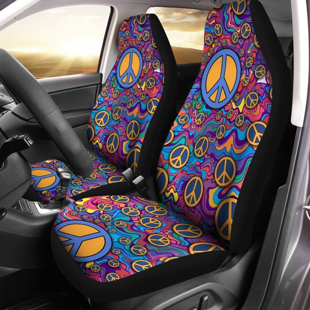 Hippie Peace Car Seat Covers Custom Symbols Car Accessories - Gearcarcover - 1