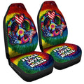 Hippie Tie Dye Car Seat Covers Custom Peace Love Nurse US Flag Car Accessories Beautiful For Nurse - Gearcarcover - 4