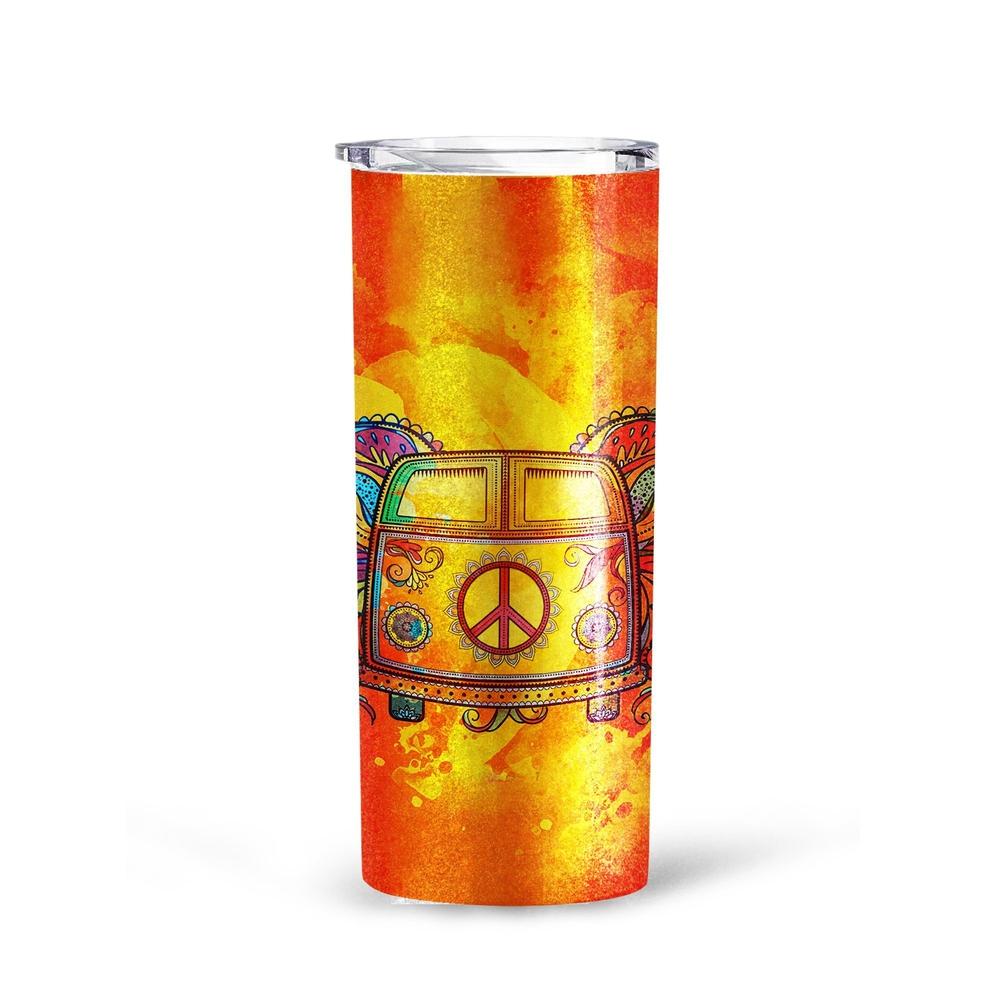 Hippie Van Peace Vintage Tall Glitter Tumbler - Gearcarcover - 4