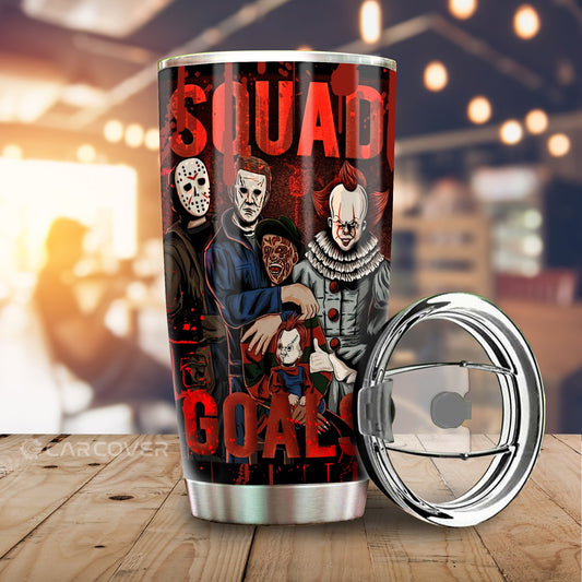Horror Squad Tumbler Cup Custom Halloween Car Interior Accessories - Gearcarcover - 1