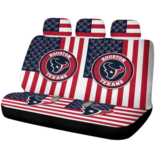 Houston Texans Car Back Seat Cover Custom US Flag Style - Gearcarcover - 1