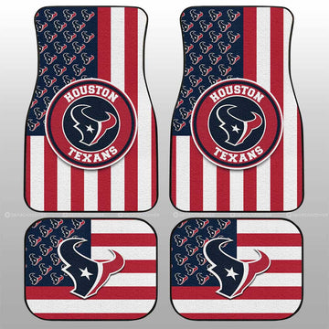 Houston Texans Car Floor Mats Custom US Flag Style - Gearcarcover - 1