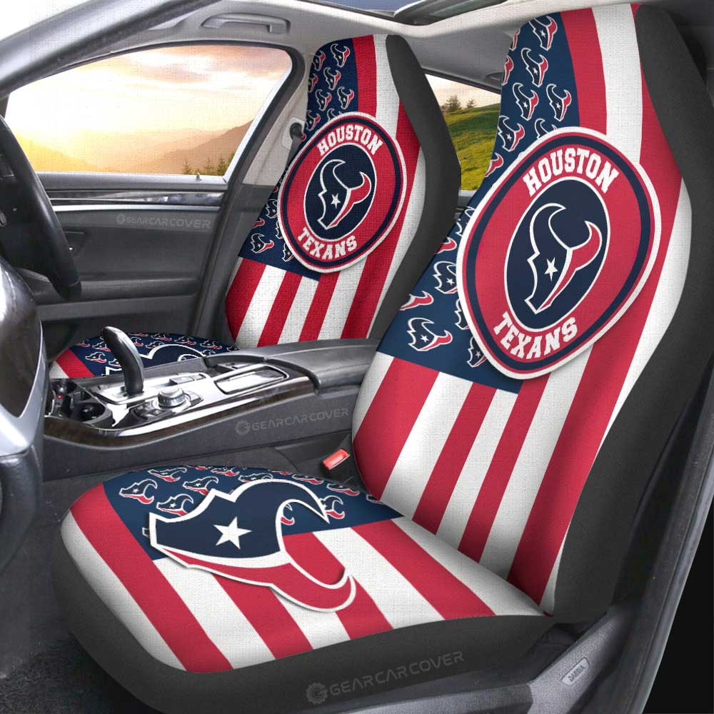 Houston Texans Car Seat Covers Custom US Flag Style - Gearcarcover - 2
