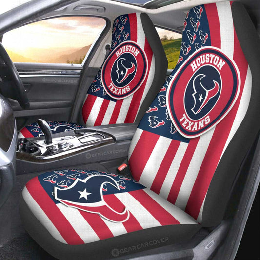 Houston Texans Car Seat Covers Custom US Flag Style - Gearcarcover - 2