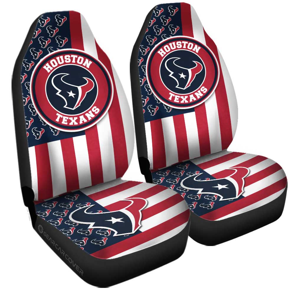 Houston Texans Car Seat Covers Custom US Flag Style - Gearcarcover - 3