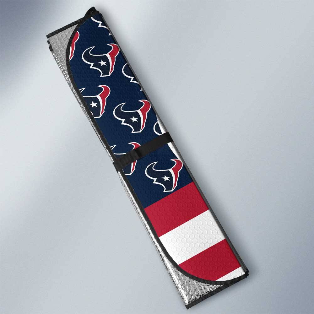 Houston Texans Car Sunshade Custom US Flag Style - Gearcarcover - 3