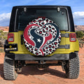 Houston Texans Spare Tire Cover Custom Leopard Heart For Fans - Gearcarcover - 2
