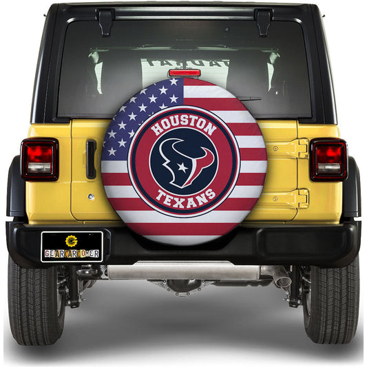 Houston Texans Spare Tire Covers Custom US Flag Style - Gearcarcover - 1