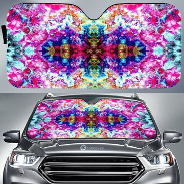 Ice Tie Dye Car Sunshade Custom Printed Hippie Car Interior Accessories - Gearcarcover - 1