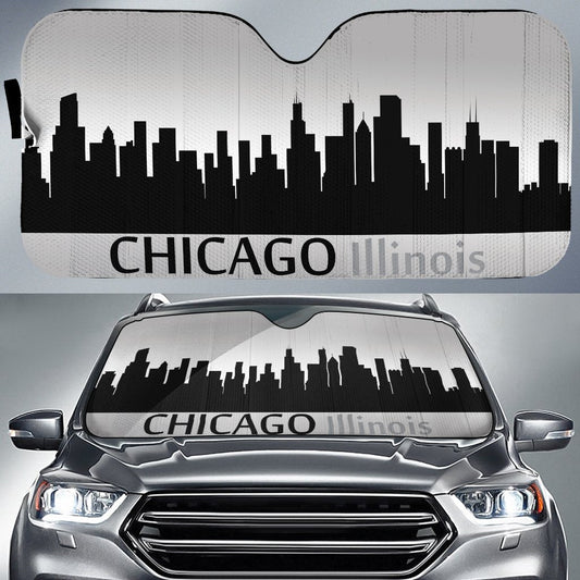 Illinois Chicago Skyline Car Sunshade Custom Car Accessories - Gearcarcover - 1