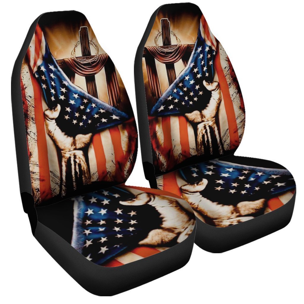 In God We Trust Car Seat Covers Custom US Flag Car Accessories - Gearcarcover - 3