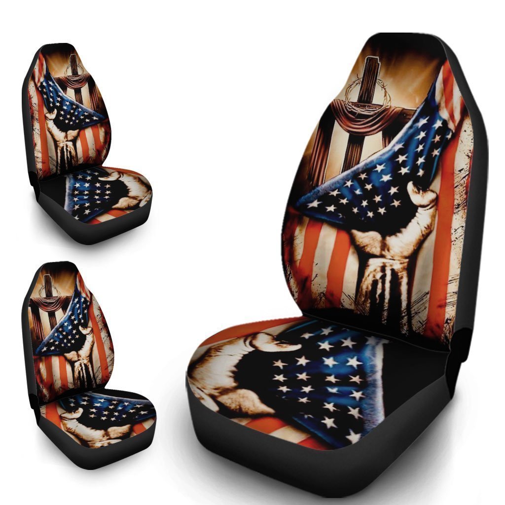 In God We Trust Car Seat Covers Custom US Flag Car Accessories - Gearcarcover - 4