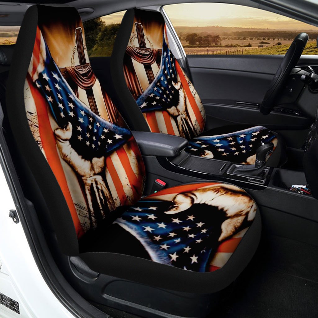 In God We Trust Car Seat Covers Custom US Flag Car Accessories - Gearcarcover - 1