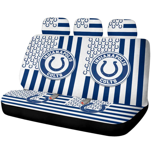 Indianapolis Colts Car Back Seat Cover Custom US Flag Style - Gearcarcover - 1