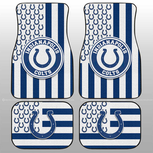 Indianapolis Colts Car Floor Mats Custom US Flag Style - Gearcarcover - 1