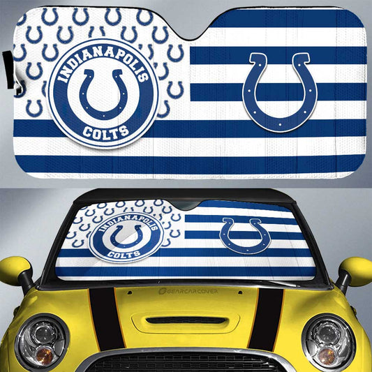 Indianapolis Colts Car Sunshade Custom US Flag Style - Gearcarcover - 1