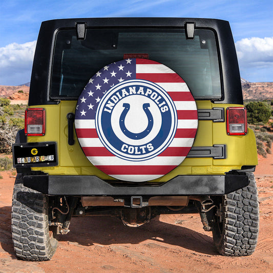 Indianapolis Colts Spare Tire Covers Custom US Flag Style - Gearcarcover - 2