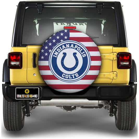 Indianapolis Colts Spare Tire Covers Custom US Flag Style - Gearcarcover - 1