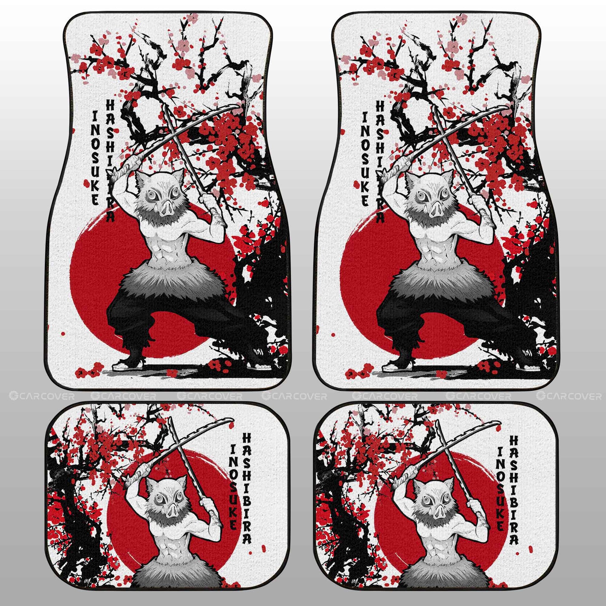 Inosuke Car Floor Mats Custom Japan Style Anime Demon Slayer Car Accessories - Gearcarcover - 2