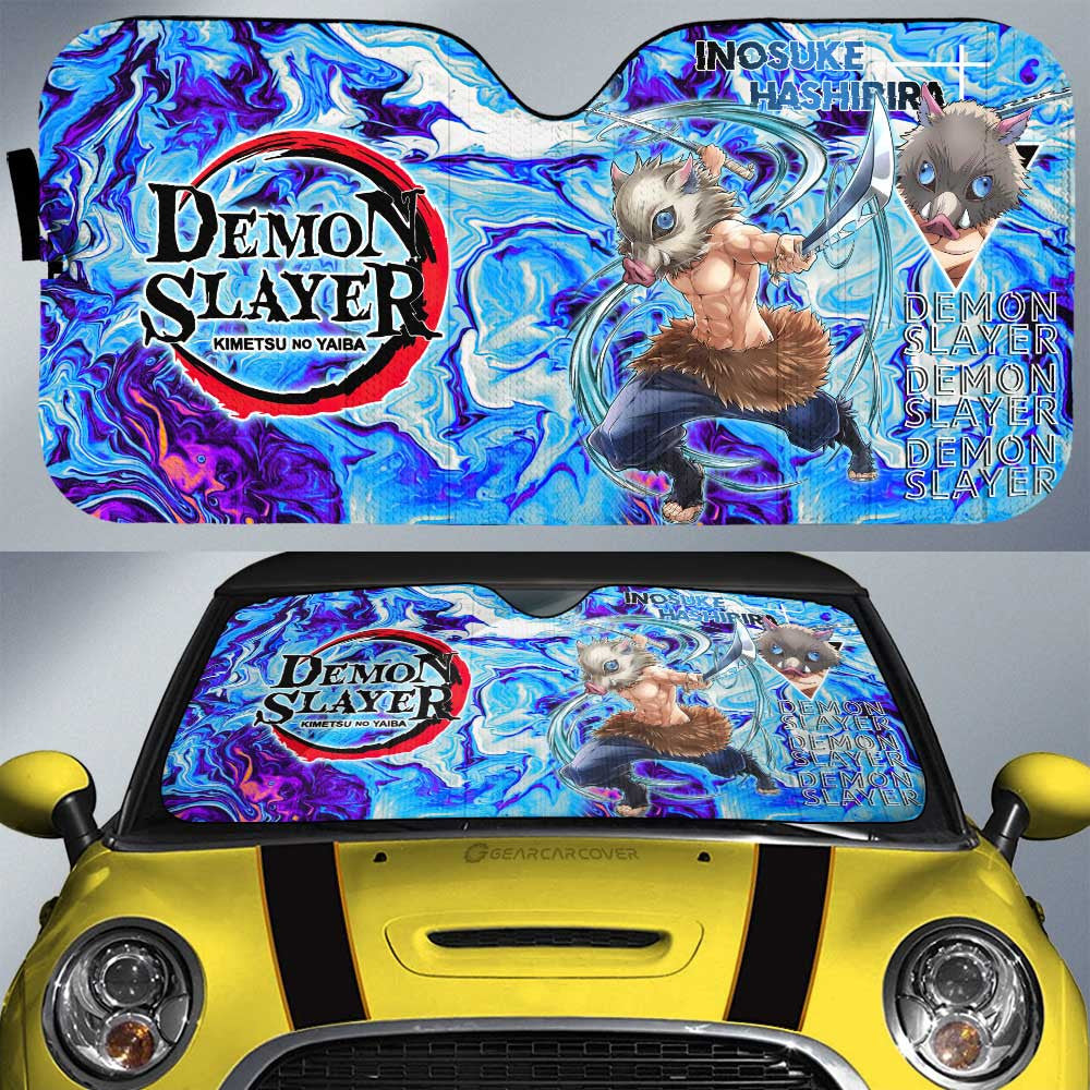 Inosuke Hashibira Car Sunshade Custom Demon Slayer Anime Car Accessories - Gearcarcover - 1