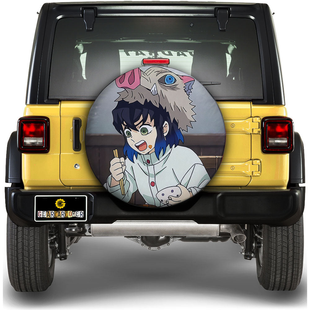 Inosuke Hashibira Spare Tire Cover Custom Demon Slayer Anime Car Accessoriess - Gearcarcover - 1