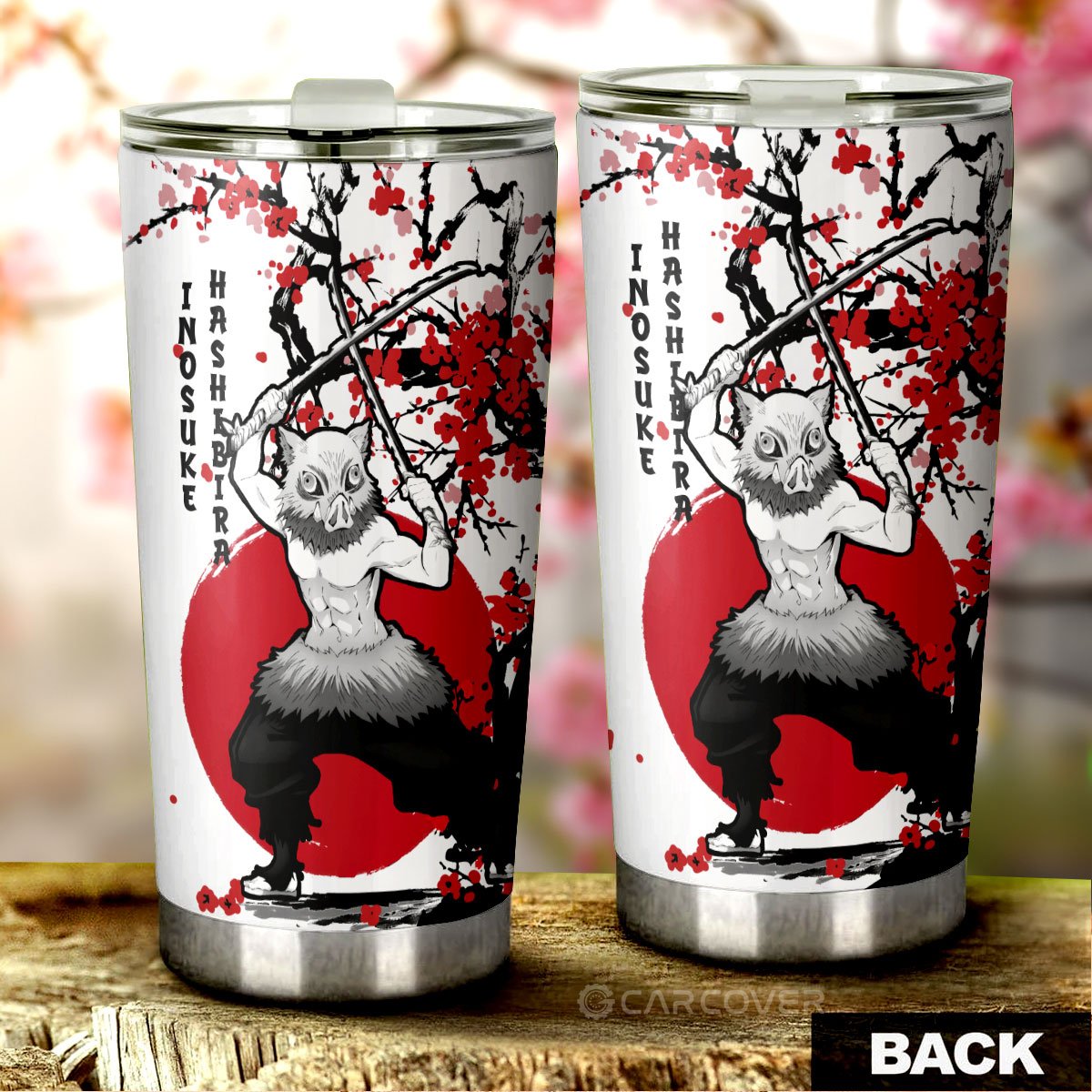 Inosuke Tumbler Cup Custom Japan Style Anime Demon Slayer Car Accessories - Gearcarcover - 3