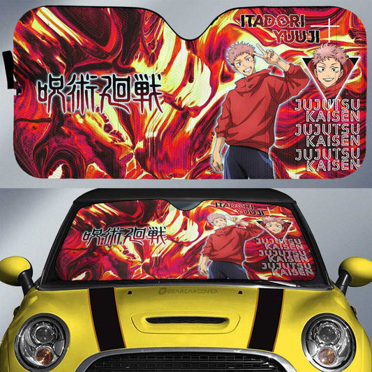 Itadori Yuji Car Sunshade Custom Jujutsu Kaisen Anime Car Accessories - Gearcarcover - 1