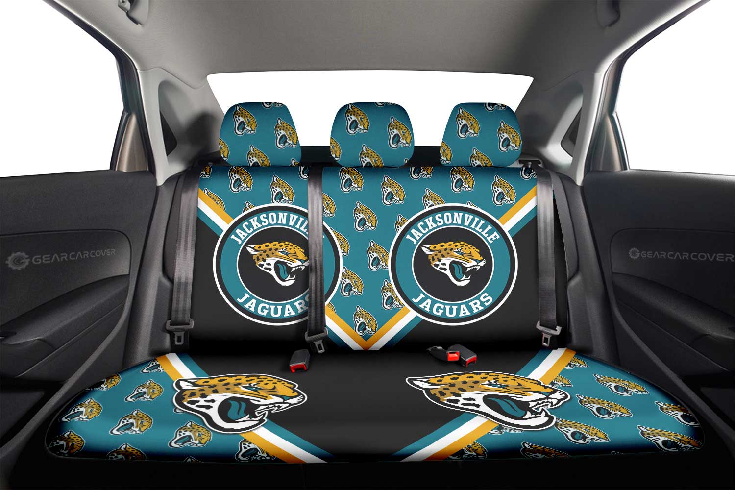 Jacksonville Jaguars Car Back Seat Cover Custom Car Decorations For Fans - Gearcarcover - 2