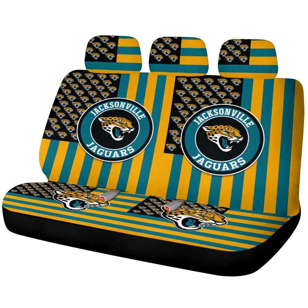 Jacksonville Jaguars Car Back Seat Cover Custom US Flag Style - Gearcarcover - 1