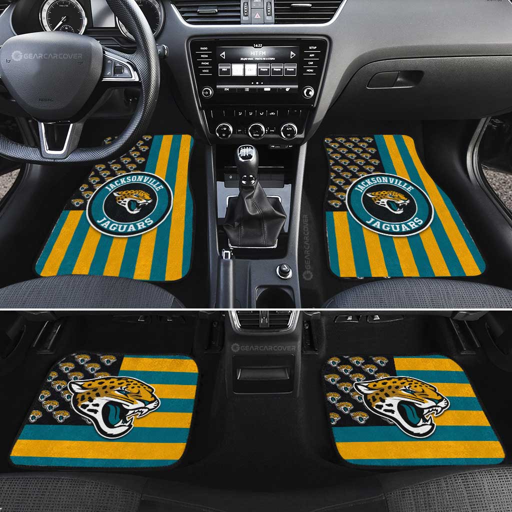 Jacksonville Jaguars Car Floor Mats Custom US Flag Style