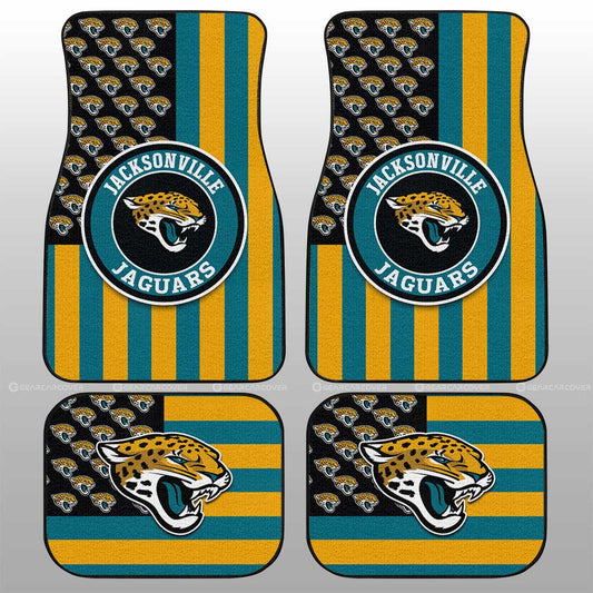 Jacksonville Jaguars Car Floor Mats Custom US Flag Style - Gearcarcover - 1