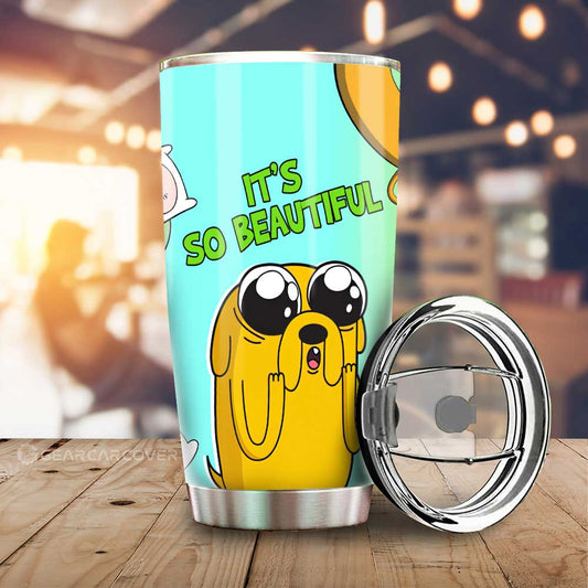 Jake And Finn Adventure Time Tumbler Cup Custom Cartoon Car Accessories - Gearcarcover - 2